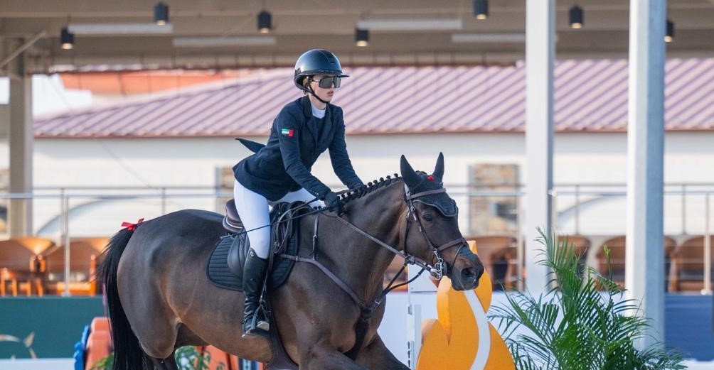 International and Emirati riders compete during the opening day of the FBMA International Show Jumping Cup 2026 at Al Forsan International Sports Resort in Abu Dhabi.