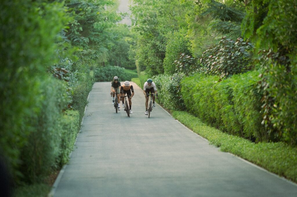 Cyclists training at UAE Masaar Cycling Track in Sharjah.