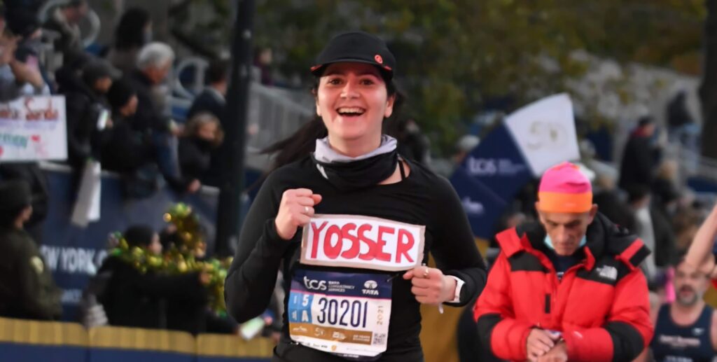 Marathon runner Yosr Kooli competing in a road race as she continues her pursuit of the World Marathon Majors.